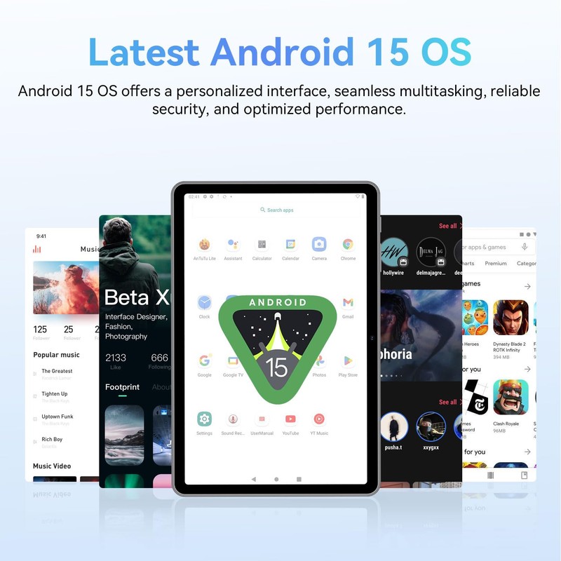 ECOPAD Android 15 Tablet, 10.1 Inch Tablets with Octa-core Processor,HD