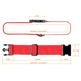 Karteo Luggage Strap Red Luggage Strap [Pack of 1] Travel Strap for Suitcases and Bags as Luggage Straps 5 cm Polyester Strap Adjustable up to 155 cm Length