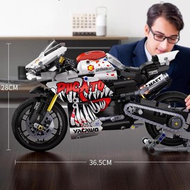 【1：5】 2045+PCS RR Pink Motorcycle, Building Block Assembly Bike, Toy Racing Car, Educational Toy, Assembled Model Ornament:_1:10Venom Ducati assembled motorcycle