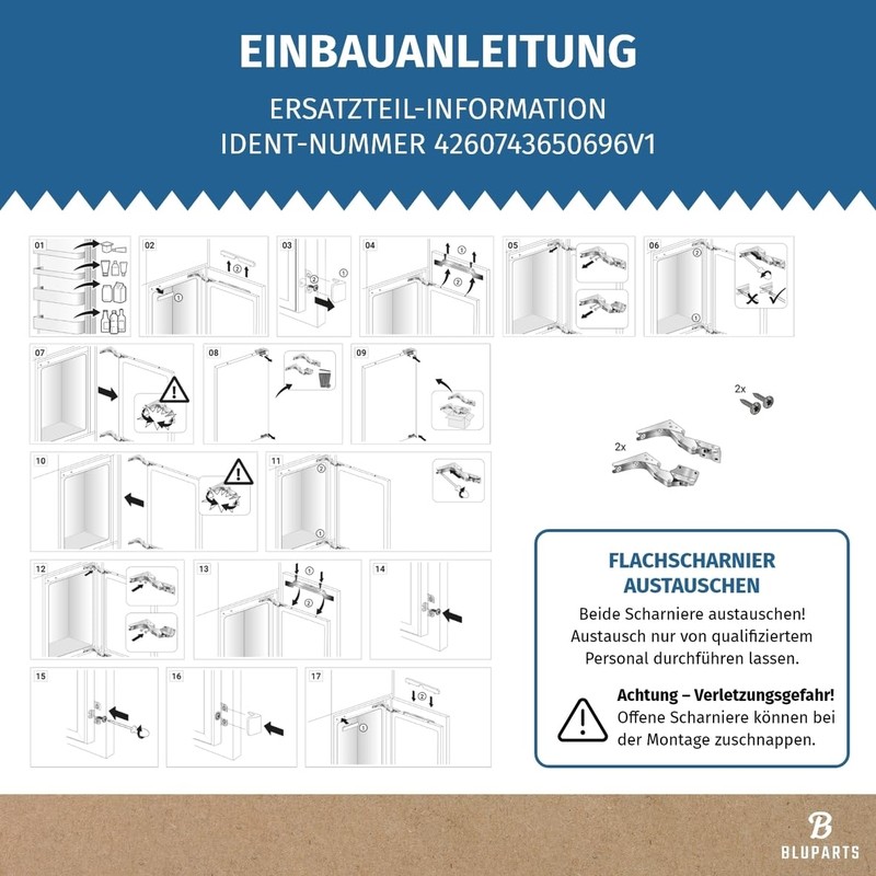 easyPART Compatible / Replacement for Siemens 10090990 Door Hinge Set