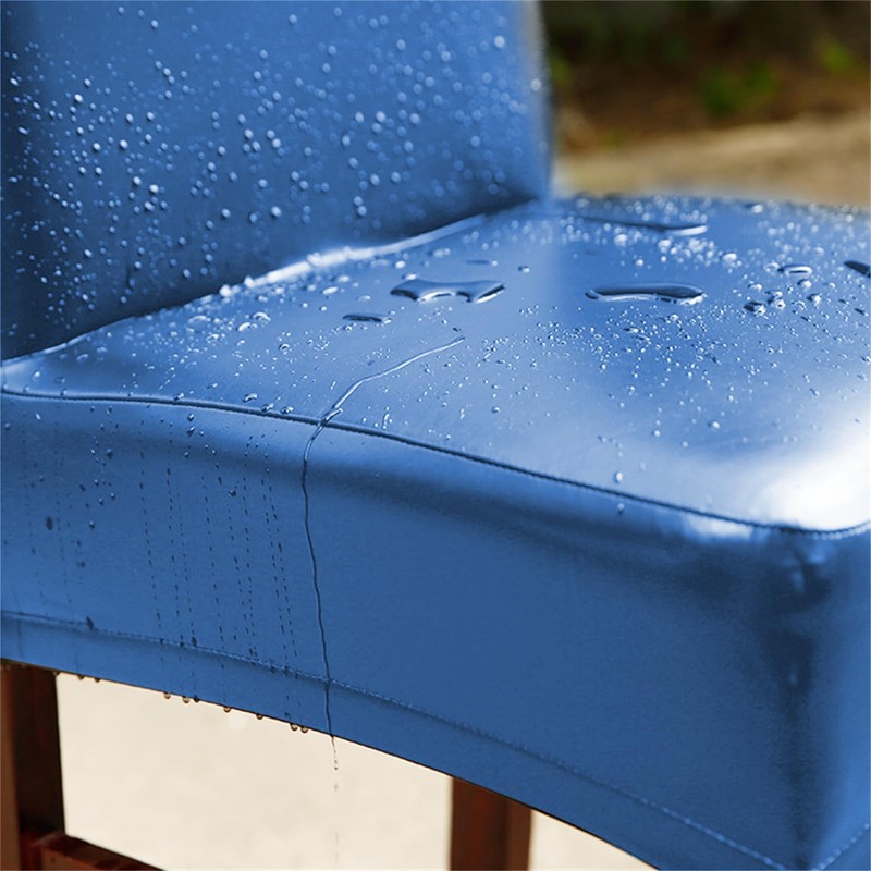 Qubjus Dining Table Chair Covers, Solid PU Leather Waterproof Oilproof