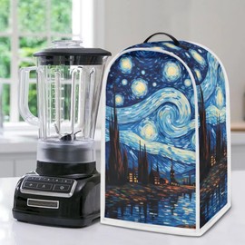 Hudotybom Blender Cover Dust Cover Starry Night Food Processor Cover with Top Handle Small Kitchen Appliance Covers Anti Fingerprint Coffee Maker Cover Kitchen Decoration