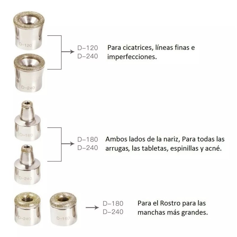 NUCOMFFEEL Microdermoabrasión Puntas Exfoliación Repuesto Paquete Con 6