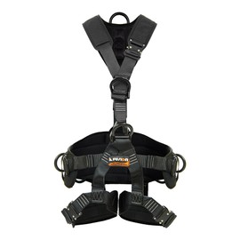 Fusion Climb Tac Rescue Tactical Full Body EVA Padded Heavy Duty Adjustable Zipline Harness 23kN L-XL Black