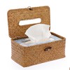 MUSONG Country Rustic Seagrass Tissue Box Cover, Rectangular, Caramel