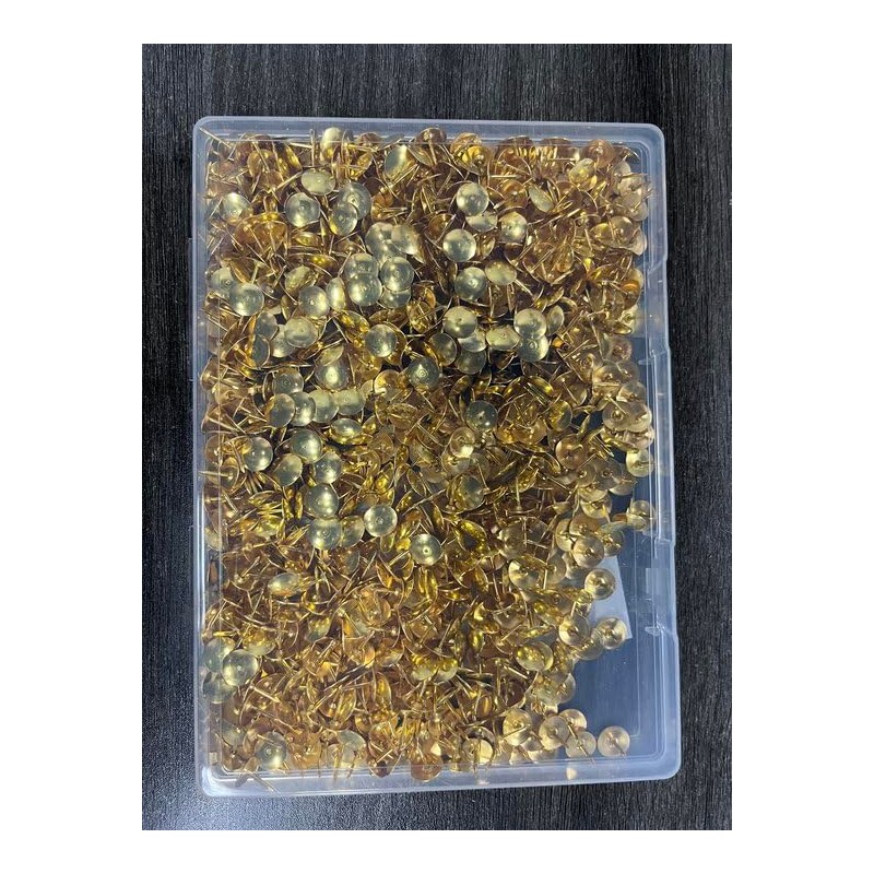 Pack of 1000 BetterJonny 9.5 mm Gold Push Pins Iron