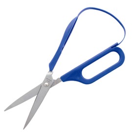PETA Easi-Grip Long Loop Scissors, Stainless Steel and Polymer Long Loop Handle, Self Opening Scissors, Ergonomic Grip to Increase Stability, 75mm Pointed Blade