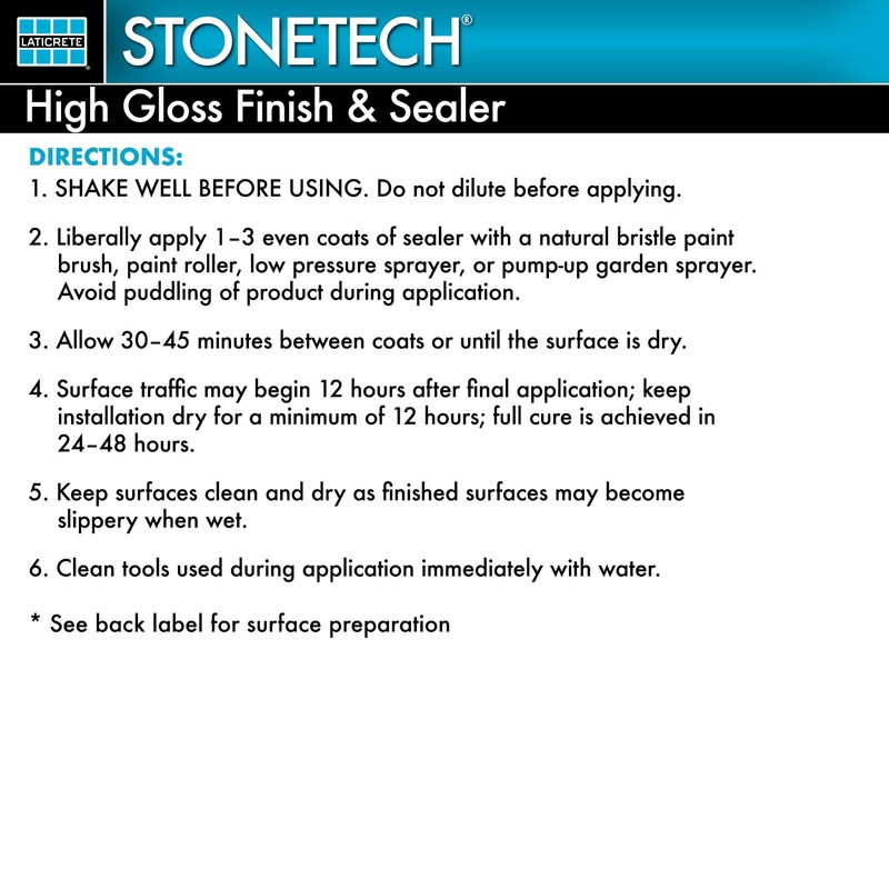 STONETECH High Gloss Finish & Sealer, 1 Gallon (3.8L) Bottle