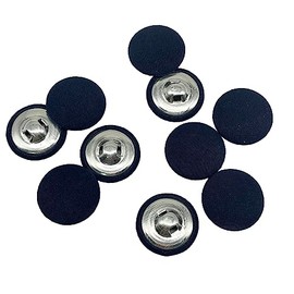 MMvolesy Tela azul marino cubierta con botones redondos de vástago de metal para trajes vestidos, blusas, camisas de costura, 25 mm, 10 unidades