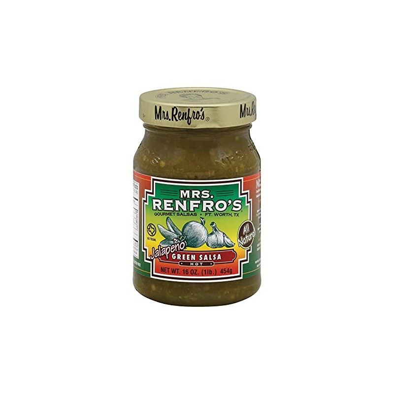 Mrs. Renfro's Hot Jalapeno Green Salsa, 16 Ounce (Pack of