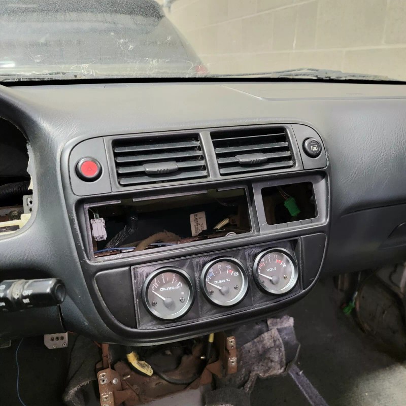 CBC Climate Gauge Pod 3 52mm Honda Civic EK Angled