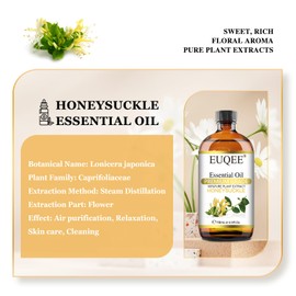 EUQEE EUQEE Honeysuckle Essential Oil 118ml Pure Honeysuckle Oil Premium Essential Oil - with Glass Dropper Great for Diffuser, DIY Soap, Candle Making - 4Fl. OZ