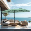 PHI VILLA 15ft Large Patio Umbrellas with Base, Outdoor Double-Sided