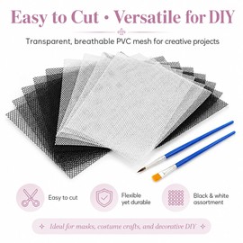 24 Sheets White Fursuit Eye Plastic Mesh with 2 Painting Pens