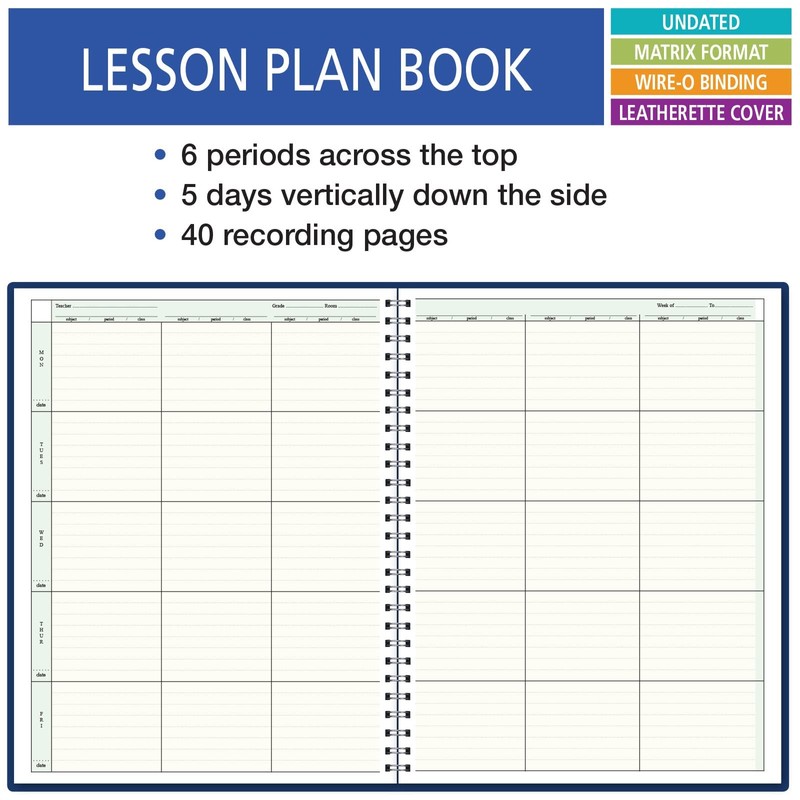 Elan Publishing Company 6 Period Teacher Lesson Plan; Days Vertically