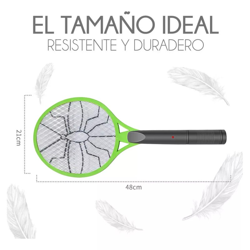 Tutu Raqueta Electrica Recargable Mata Moscas Y Mosquitos