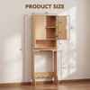 Merapi Over the Toilet Storage Cabinet, Natural Wood Grain Organizer