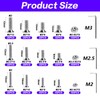 M2 M2.5 M3 Screws Set, 874 Pcs Flat Hex Socket