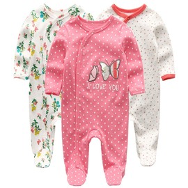 Kiddiezoom Baby Boys Girls Sleep Suit 3 Pack