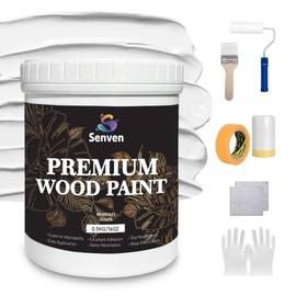 SENVEN Matte Furniture Paint Kit with Tools Chalk Paint White Wood Paint Refinishing for Kitchen Cabinet Doors Tables Closet Dresser Eco-Friendly & Non-Toxic Wood Paint Water-Based Chalk Paint 60sq.f