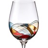 Bezrat Red Wine Glasses Set of 2, Unique Hand Painted
