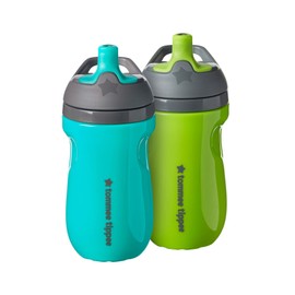 Tommee Tippee Insulated Sportee Toddler Water Bottle with Handle — 12m+, 2 Count (Pack of 1)