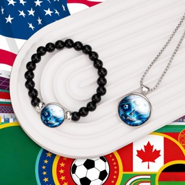 HWING Soccer Gifts for Teen Boys Men Him Boys, Soccer Jewelry Gifts for Soccer Players Team Fans, Birthday Gifts for Son Grandson Brother, Soccer Gifts for Boys Kids, Soccer Stuff for Teen Boys