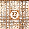 Papryn 72 Pcs Flower Stencils Set for Crafts Reusable Flower