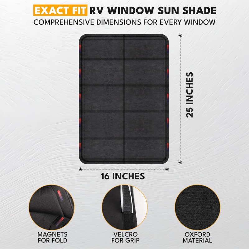 EcoNour RV Magnetic Window Shade for Side Door | Foldable