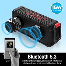 Portable Magnetic Bluetooth Golf Speaker – Wireless, Waterproof (IPX6), Shockproof, 24-Hour Battery, TWS & SD Card Function, Perfect for Golf Cart & Accessories