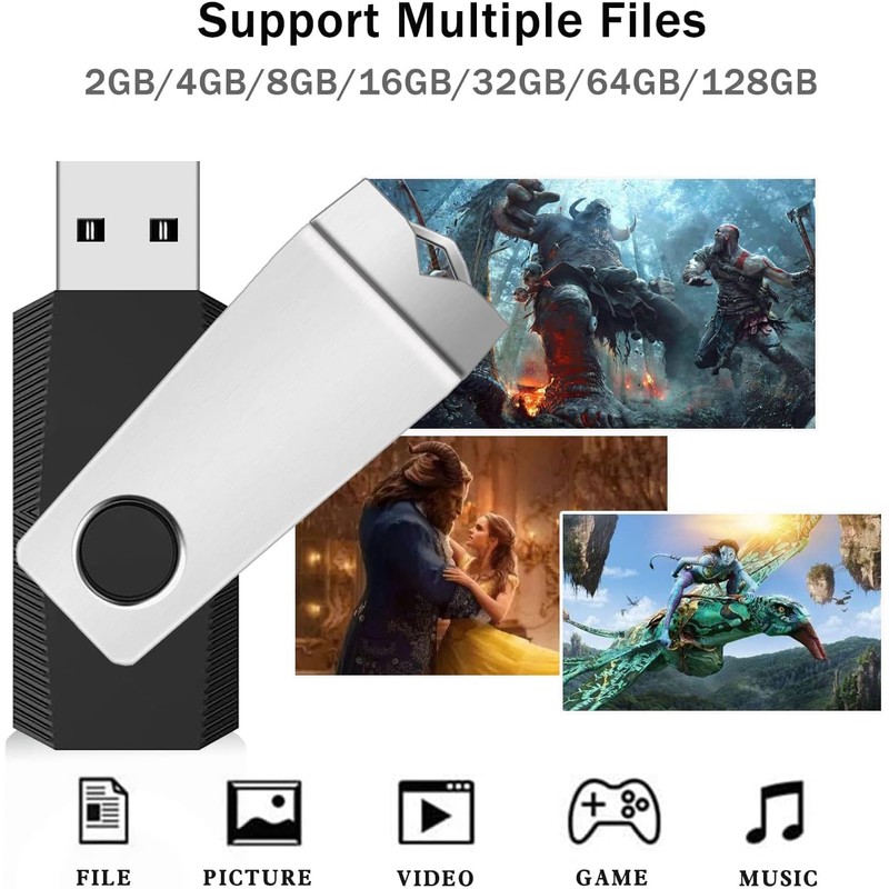 1GB USB 2.0 Flash Drive 2 Pack Wooolken Thumb Drives