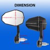 DREAMIZER Motorcycle Bar End Mirrors, CNC Aluminum Universal Motorcycle Mirror
