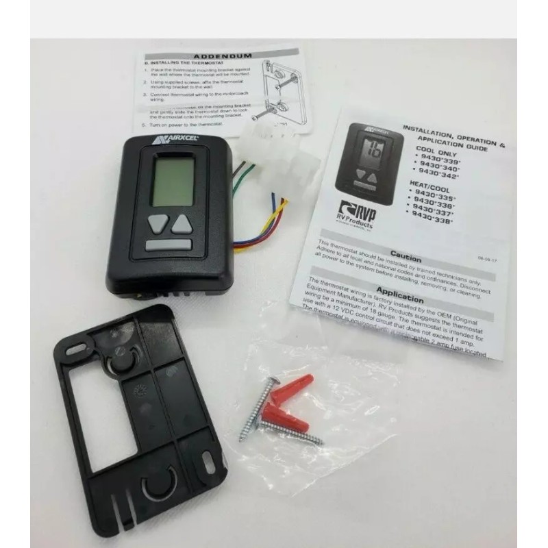 AIRXCEL 9430A340 AC COOL ONLY DIGITAL WALL THERMOSTAT w/KIT