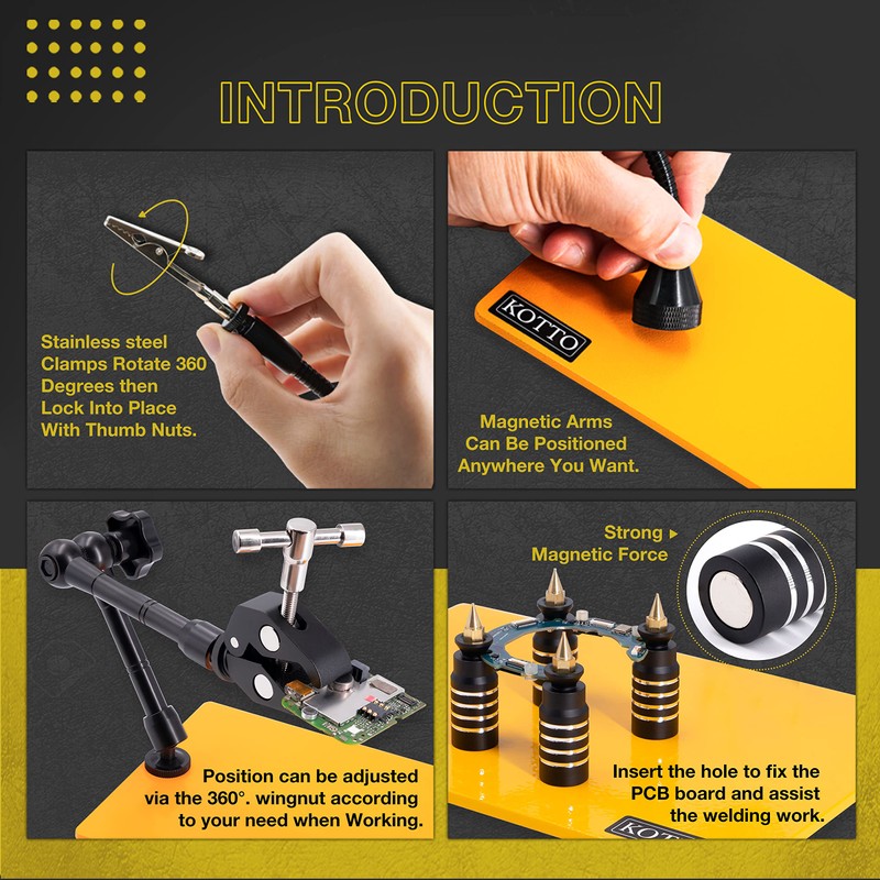 KOTTO Helping Hands Soldering, Third Hand Soldering Tools PCB Holder
