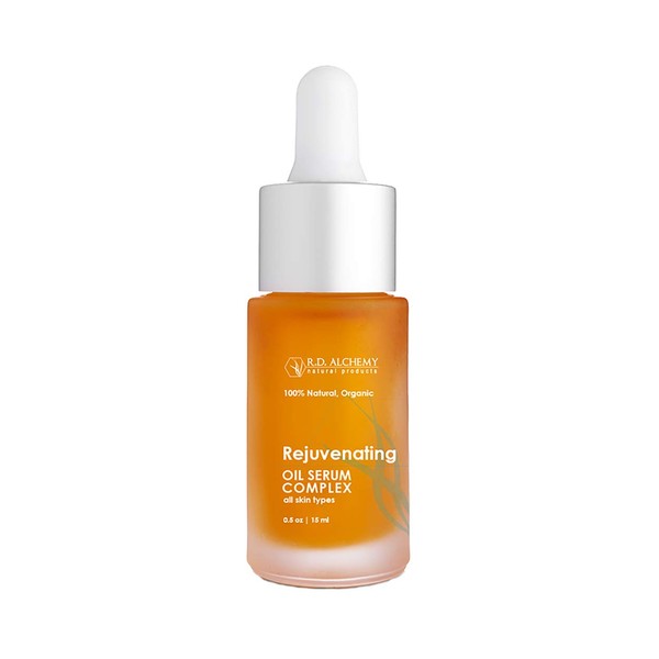 100% Natural & Organic Rejuvenating Oil Serum for Glowing Skin - Pure Argan + Jojoba, Retinol, & CoQ10 for Anti-Aging Skincare, Sun Spots, & Damage - Vitamin A & Rosehip Oil for Mature Skin.