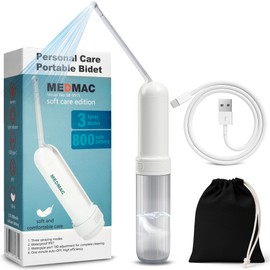 MEDMAC Portable Bidet for Travel, USB-C Rechargable 3 High Pressure Modes 180ML Travel Bidet Waterproof Compact Handheld Bidet Sprayer for Women, Men, Babies and Ideal for Outdoor Personal Hygiene