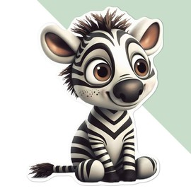 Large 210mm 'Cute Zebra' Permanent Sticker Decal for Cars/Windows/Bins/Walls etc (DW00089862)