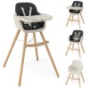 3-in-1 Convertible Wooden High Chair for Kids with Cushioned Seat