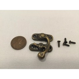 endlessparts 2 pieces 2x 2pcs M Swing Bag Clasp Box Latch mini bronze antique doll house  b4