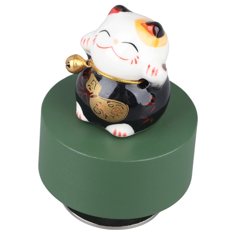 Music Box Round Shape Fortune Cat Style Pleasing Melody Exquisite