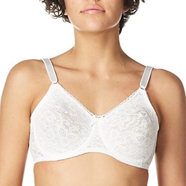 Bali womens Lace and Smooth Underwire Bra #3432, White, 34DD