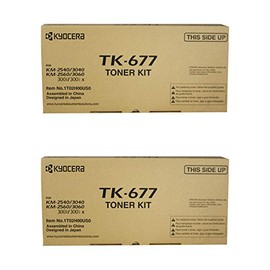 KYOCERA TK-677 (TK677) Black Toner Cartridge 2-Pack for KM-3040, KM-3060, TASKalfa 300i