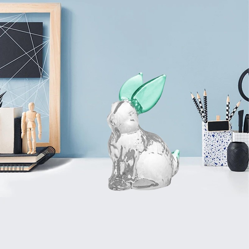 Eterspr Glass Rabbit Crystal, Tiny Micro Crystal Figures, Crystal Rabbit