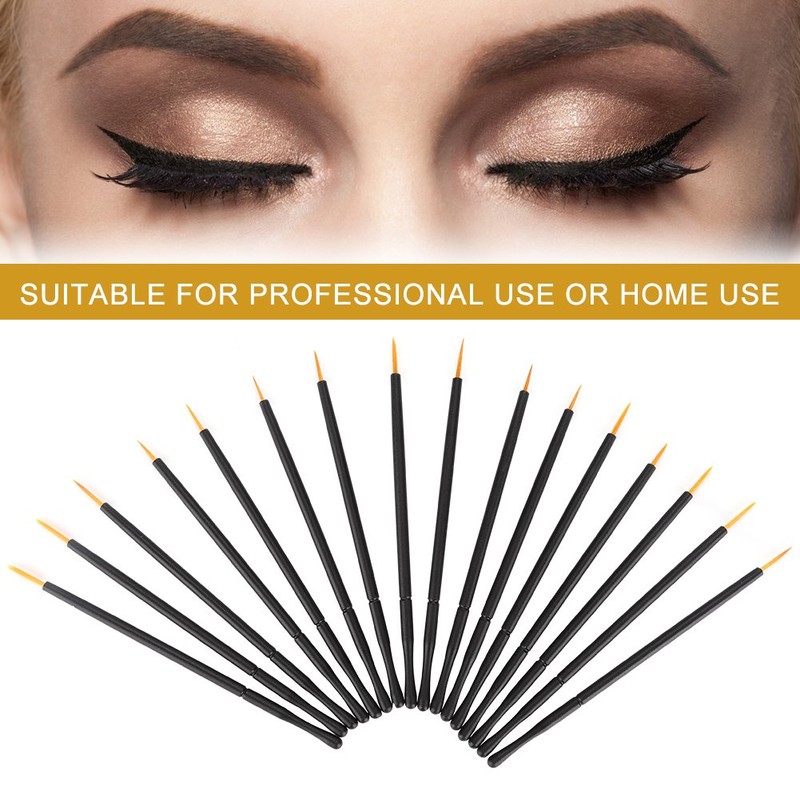 Makeup Brush Eyeliner, Pack of 100 Disposable Eye Sticks, Fine