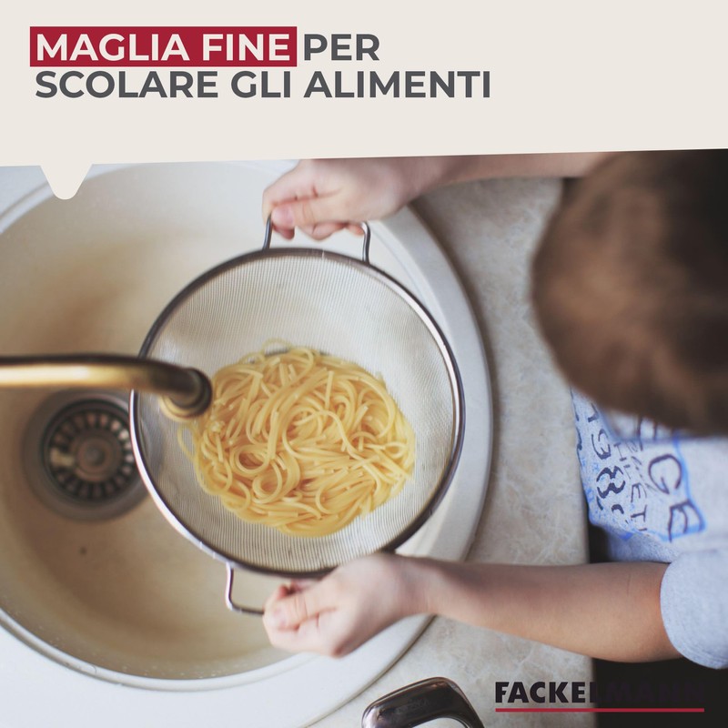 Fackelmann Colapasta 20 cm In Acciaio Inossidabile - Rete Fine
