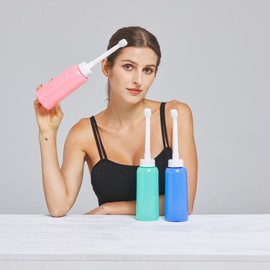 2PCS-Pack Portable Bidet 500ml for Travel Bidet Bottle with 2 Nozzle + Scalable Pipe + Storage Bag ,Peri Bottle for Postpartum Essentials