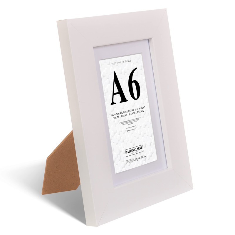 Fabian Clarke London® A6 Modern White Wooden Picture Photo Frame