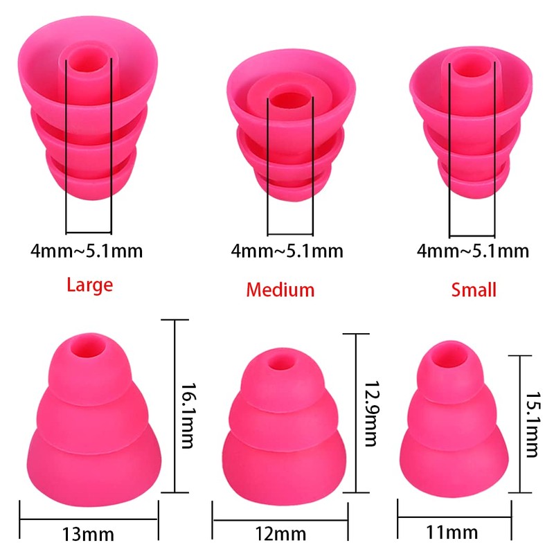 DMZHY Triple Flange Ear Tips 9 Pairs SML Earbud Tips