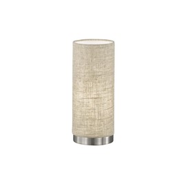 Fischer & Honsel & Honsel THOR Table Lamp 10 cm with Lampshade Cylinder Fabric Beige Nickel