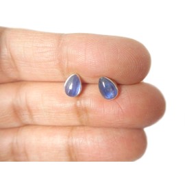 Art Gecko KYANITE KYST0610172 925 Sterling Silver Teardrop Blue Gemstone Stud Earrings 5x7mm Gemstone Kyanite, Gemstone, No Gemstone